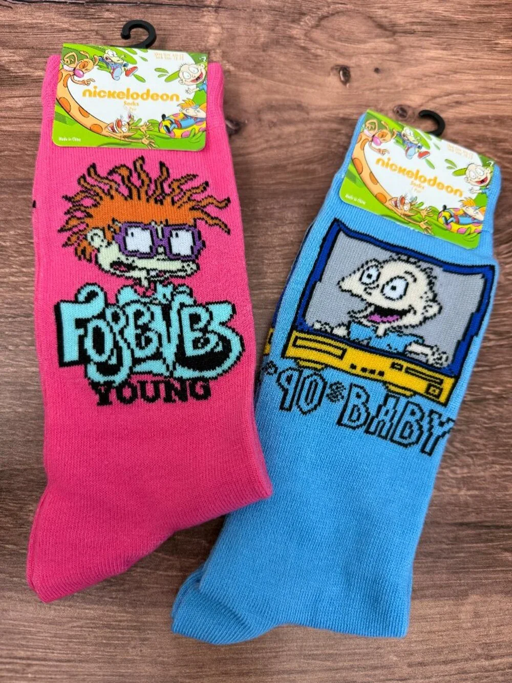 Rugrats Tommy & Chuckie Crew Socks NWT 2 Pair